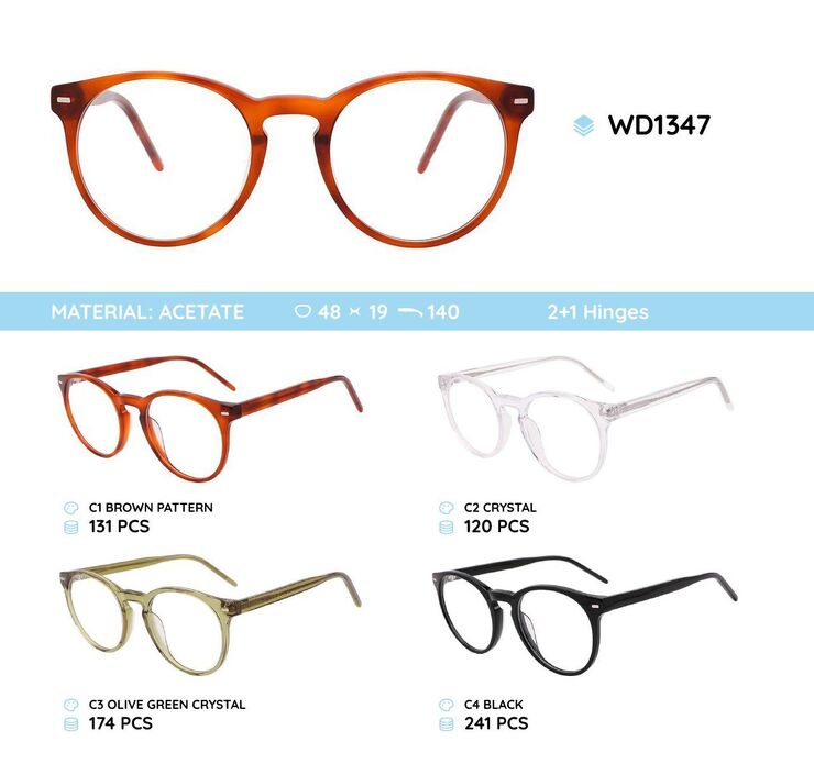 Plastic acetate eyeglasses frame for women WD1347