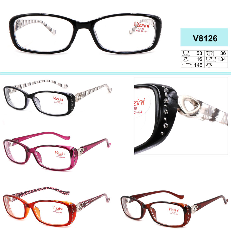 Eyeglasses womens with stones VIZZINI V8126 Diopters: +1.00 to +4,00 (step 0,25); -1,00 to of -6.00 (step 0,5)