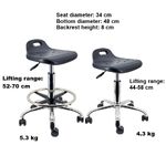 Round rotary lift stool with waterproof seat and backrest 0702C, 0702K, 0702CV, 0702KV