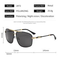 Polarized metal sunglasses with UV400 protection 2872-GT