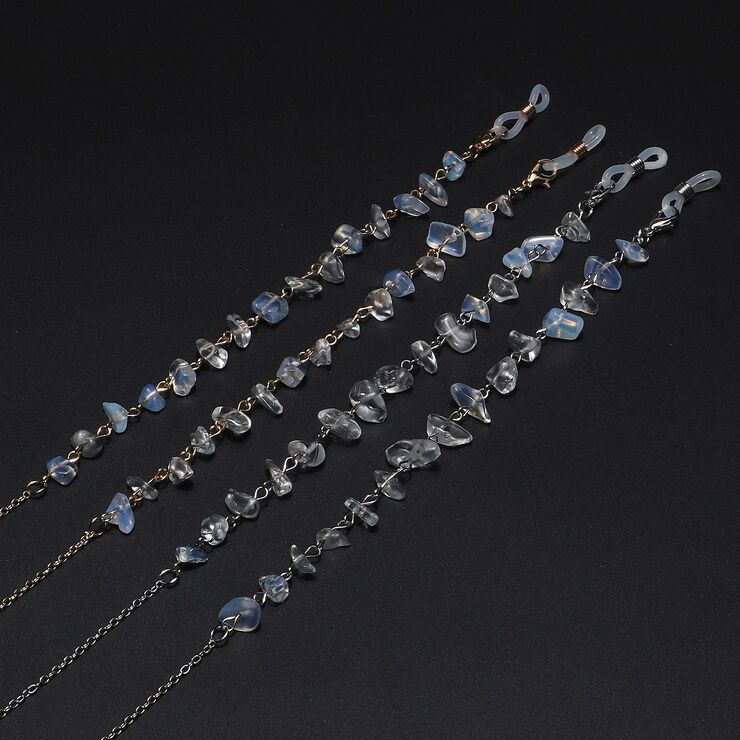 Natural stone red coral glasses chain GL1210