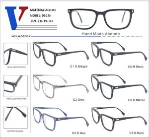 Plastic acetate frame with spring hinges D5025-DA