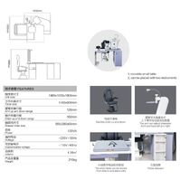 Рабочее место офтальмолога, комбинированный стол + кресло PK-200AT, столешница 1100*400 мм
