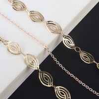 Gold-colored metal non-slip chain, with hollow oval, for glasses and masks GL747