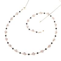 Металлическая нескользящая цепочка, с хрусталем и жемчугом, для очков и масок GL851