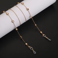 Gold-colored metal non-slip chain, with peach heart, for glasses and masks GL876