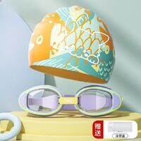 Swimming waterproof anti-fog goggles for kids (3-12 years), with cap, 240-YU