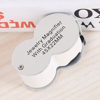 Folding magnifier with universal backlight 9583-XX, dimensions: ⌀25 mm. Magnification: 45Х