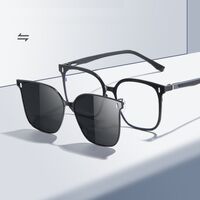 Metal Blue Ray Cut protection frame with spring hinges + magnet sunshade clip-on 7021-GT