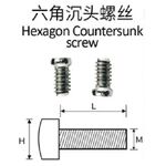 Винт шестигранный с потайной головкой для ремонта очков, шляпка 2.8 мм, Ø1.4/1.6 мм, длина 4.0-7.0 мм, 1 упаковка = 100 штук
