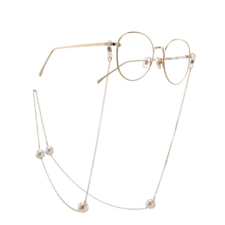 Metal non-slip chain, with pearls, for glasses and masks GA044