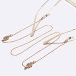 Gold-colored metal non-slip chain, with leaves with rhinestines, for glasses and masks GL1454