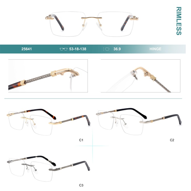 Rimless metal frames for glasses Big City 25641
