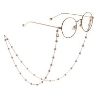 Gold-colored metal non-slip chain, with pearl, for glasses and masks GL878