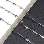 Metal non-slip silver chain, with cross, for glasses and masks GS029