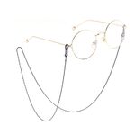 Black-colored metal non-slip chain, for glasses and masks GL857