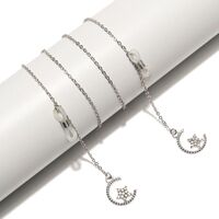 Silver-colored metal non-slip chain, with a star-shaped pendant decorated with rhinestones, for glasses and masks GL1516