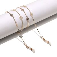 Gold-colored metal non-slip chain, with hollow round, for glasses and masks GL1465