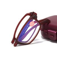 Plastic folding reading glasses KY024 with Blue ray cut protection and case, diopters from +1.00 to +4.00, RMC=62-64