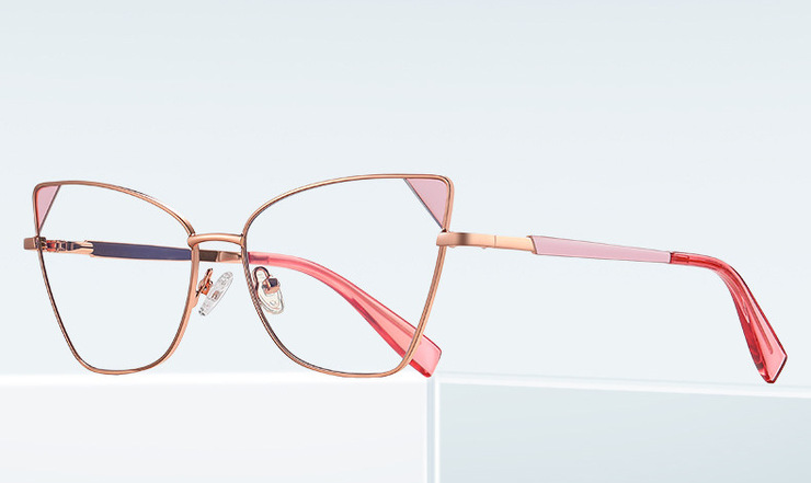 Оправа металлическая с линзами блю-блокерами 3046