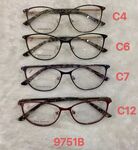 Metal frame for glasses with spring hinges 9751B