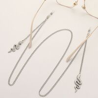 Silver-colored metal non-slip chain, with snake pendant, for glasses and masks GL1874