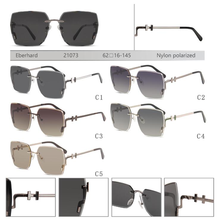 Rimless polarized metal sunglasses with nylon lenses Eberhard EH21073