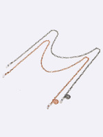 Set of two glasses chain with black and white beads GM087