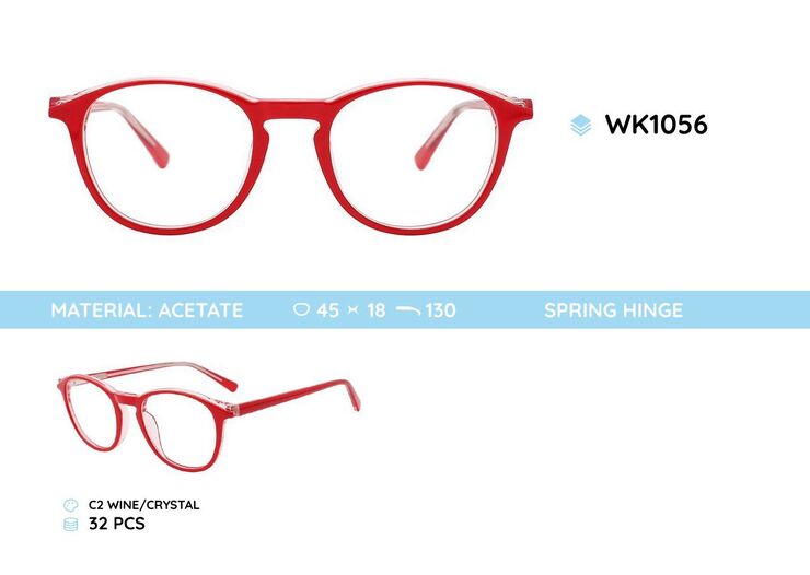 Acetate plastic frames for kids, with spring hinges WK1056