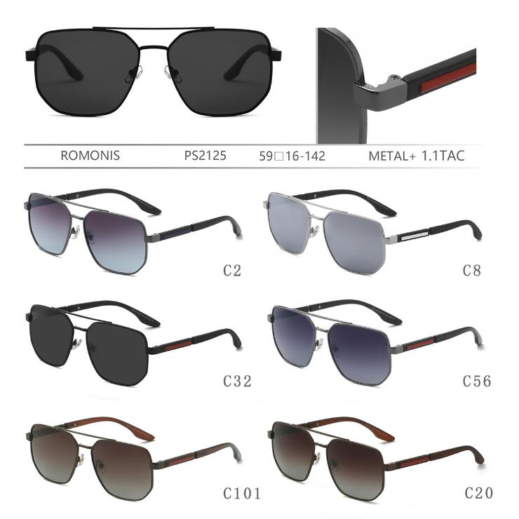 Polarized metal sunglasses for men Romonis PS2125-R