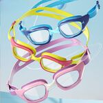 Swimming waterproof anti-fog goggles for kids, set with cap, 502-YU