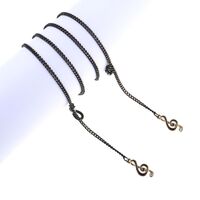 Black-colored metal non-slip chain, with pendant musical note, for glasses and masks GL833