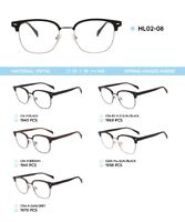 Металлическая оправа с дужками из материала TR-90 со встроенным флексом HL02-08