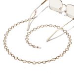 Gold-colored metal non-slip chain, with copper round, for glasses and masks GL1486