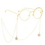 Metal non-slip chain, with pendant star and rhinestone, for glasses and masks GL388