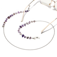 Golden glasses chain with rhinestone arrow through the heart GL1201