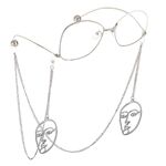 Metal non-slip chain, with pendant cross with mask, for glasses and masks GL732