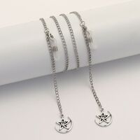 Silver-colored metal non-slip chain, with star pendant, for glasses and masks GL1873