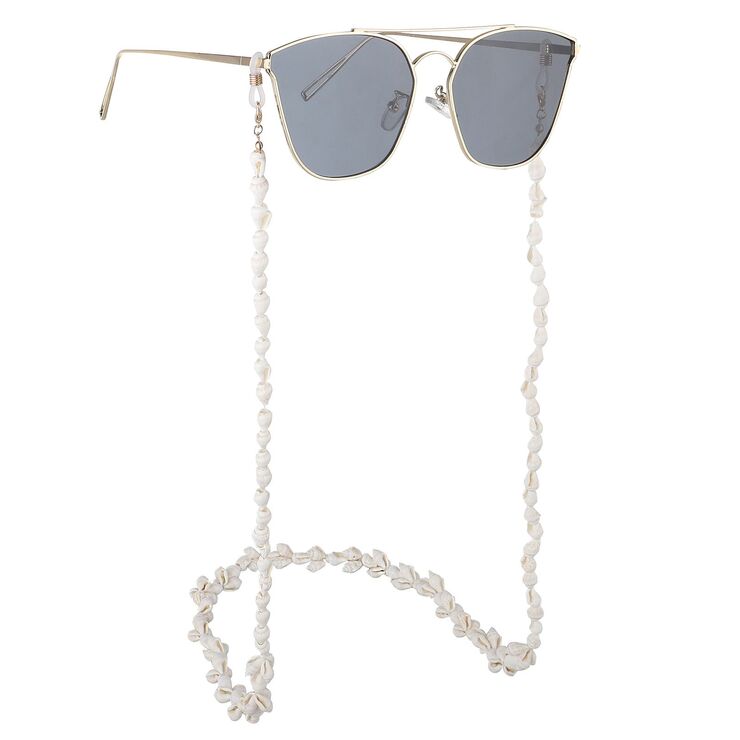Gold-colored metal non-slip chain, with small shells, for glasses and masks GL359