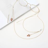 Gold-colored metal non-slip chain, with Christmas bow, for glasses and masks GA036