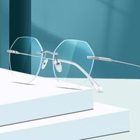 Metal glasses with Blue ray cut protection KY5102半多边