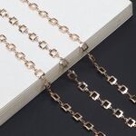 Gold-colored metal non-slip chain, square, for glasses and masks GL723