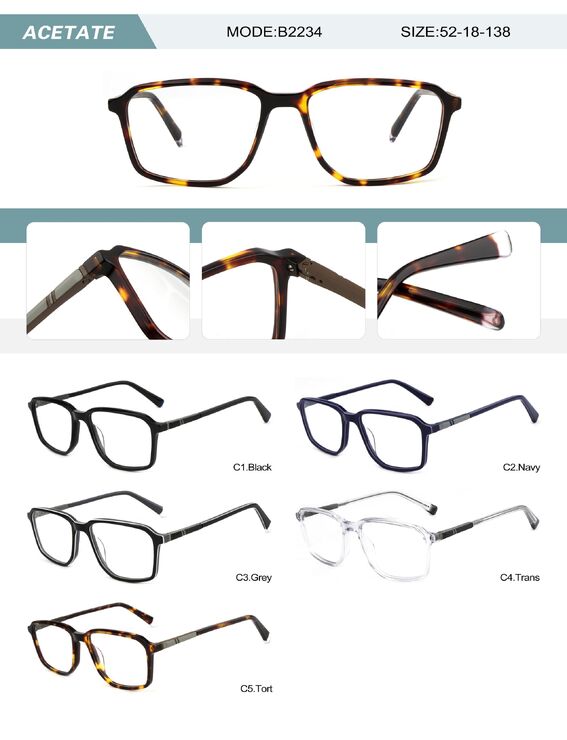 Оправа пластиковая из ацетата мужская с флексом B2234-DA