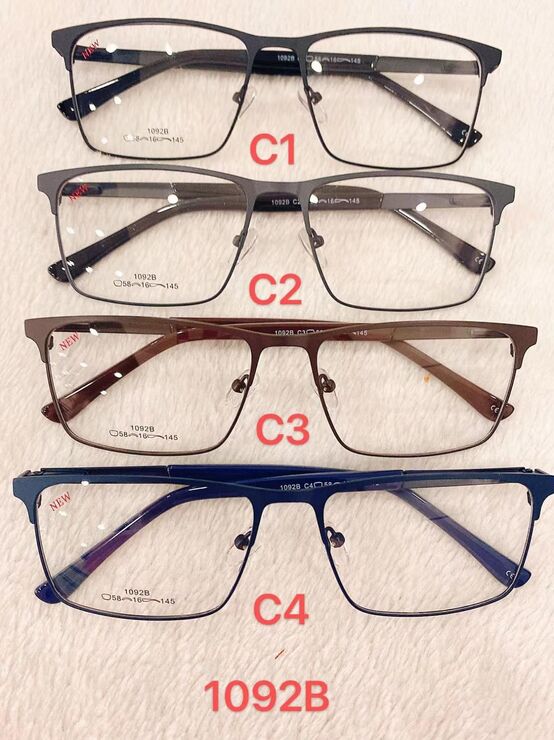 Metal frame for glasses with spring hinges 1092B