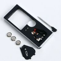 Portable pocket magnifier with backlight and UV light 7007, size: 35*30 mm, magnification: 3X, 10X