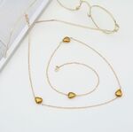 Metal non-slip chain, with heart-shaped, for glasses and masks GA070