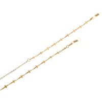 Металлическая нескользящая цепочка золотого цвета, с крестиками, для очков и масок GL113