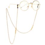Gold-colored metal non-slip chain, with the text I LOVE YOU, for glasses and masks GL020