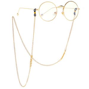 Металлическая нескользящая цепочка золотого цвета, с текстом I LOVE YOU, для очков и масок GL020