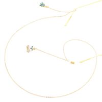 Металлическая нескользящая цепочка, золотого цвета, с подвеской рождественская елка и колокольчик, для очков и масок GL167